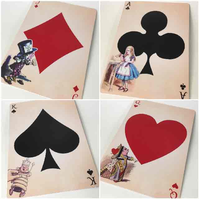 PLAYING CARD, Alice Ace Clubs Oversize 40cm H, PLA0059 - Jack Diamonds, PLA0060 - Queen of Hearts or PLA0061 - King of Spades